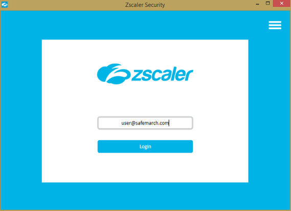 Zscaler Login Screen